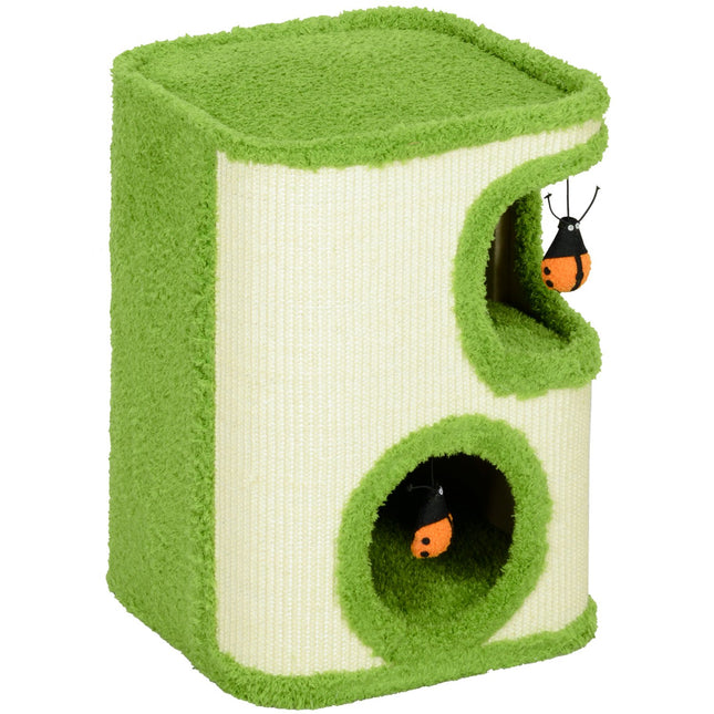Katzentoilette, 52 cm hoch, Sisal-Höhlenturm mit Spielzeug