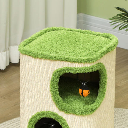Katzentoilette, 52 cm hoch, Sisal-Höhlenturm mit Spielzeug