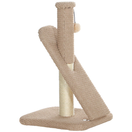 Krabpaal, 54cm krabpaal, sisal kattenkrabpaal met speelbal, krabpaal voor katten, kattenkrabmeubel, binnen, crèmewit