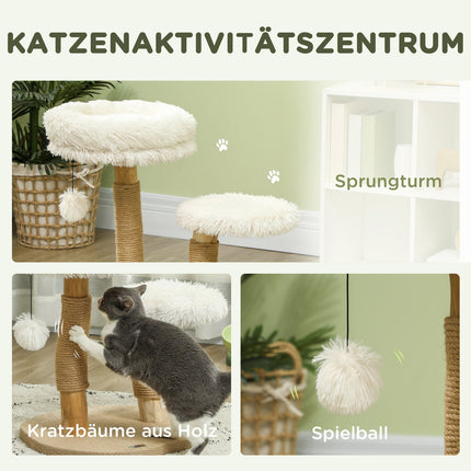 Katzenkratzbaum mit Spielball, Betten, für Katzen <5 kg