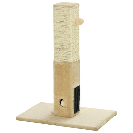 Beigefarbener Katzenkratzbaum, Jute-Material, mit Spielball