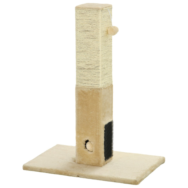 Beigefarbener Katzenkratzbaum, Jute-Material, mit Spielball