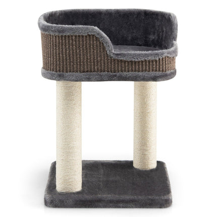 Arbre à chat avec griffoir et tour en sisal naturel gris