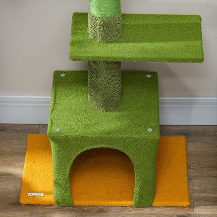 Katzenkratzbaum 230-275 cm mit Höhle und Spielball - Grün