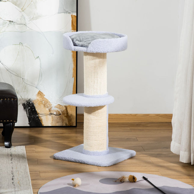 Hellblauer Sisal-Katzenkratzbaum, 91cm, 30kg Tragkraft
