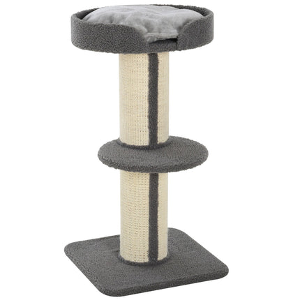 Katzenkratzbaum, 30 kg Tragkraft, Sisal, graue Plattform