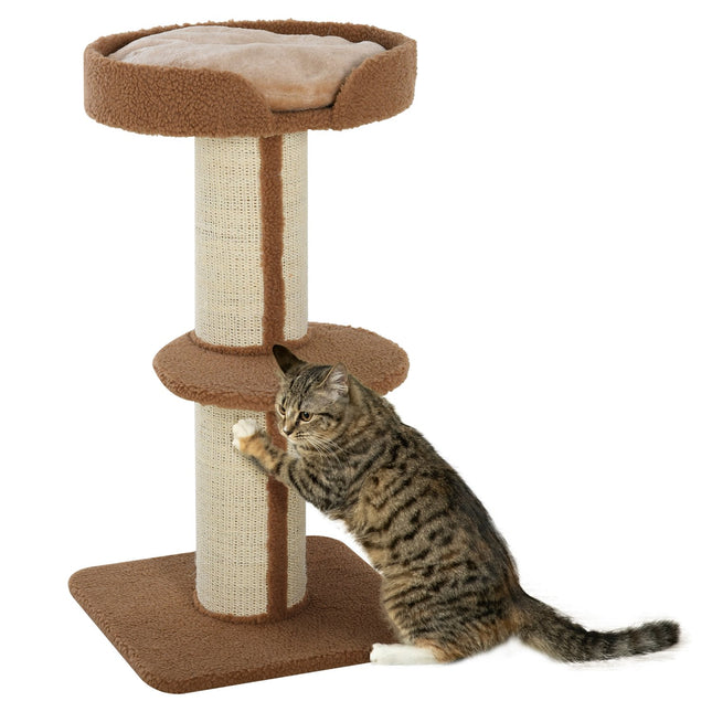 Katzenkratzbaum mit abnehmbaren Kissen, Sisal, 45x45x91cm