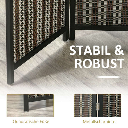Paravent aus Bambus, 4-teilig, 180x180 cm, klappbar, Braun