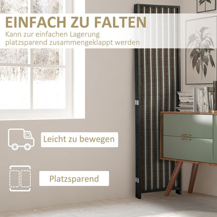 Paravent aus Bambus, 4-teilig, 180x180 cm, klappbar, Braun