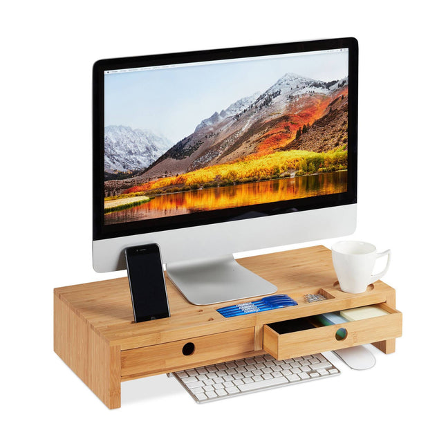 Stojan pod monitor s úložným prostorem