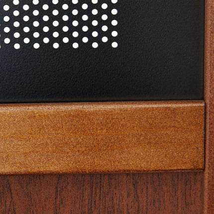 Screen wall with walnut look