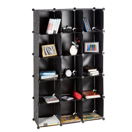 Screwless plastic shelves with 15 compartments