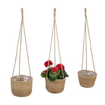 Seagrass Hanging Flower Baskets Set of 3