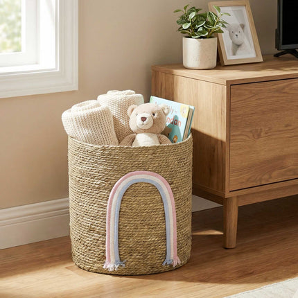 Seegras-Aufbewahrungskorb, 24,7L, Regenbogen-Design