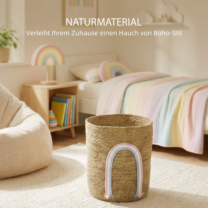 Seegras-Aufbewahrungskorb, 24,7L, Regenbogen-Design