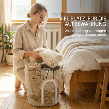 Seegras-Aufbewahrungskorb, 24,7L, Regenbogen-Design