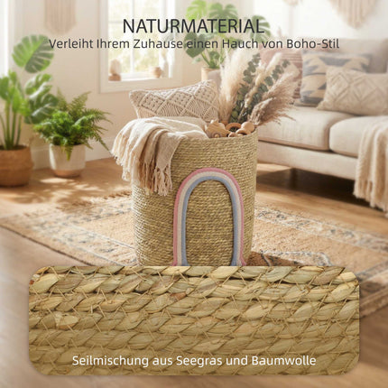 Seegras-Aufbewahrungskorb, 24,7L, Regenbogen-Design