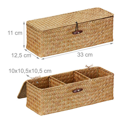 Seagrass Storage Box with Lid – Organize Toiletries