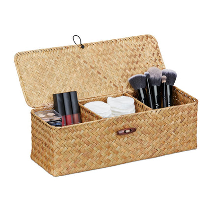 Seagrass Storage Box with Lid – Organize Toiletries