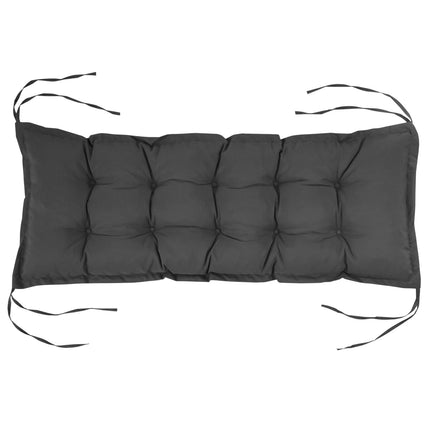 Stuhlkissen mit Bindeband, 100x40cm, waschbar, dunkelgrau