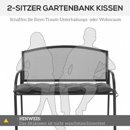 Stuhlkissen mit Bindeband, 100x40cm, waschbar, dunkelgrau