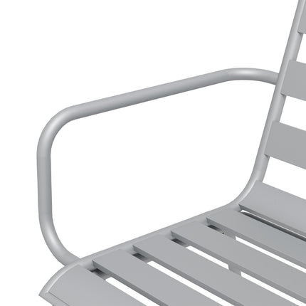 Garden furniture set - Steel dining table & 4 chairs, light grey