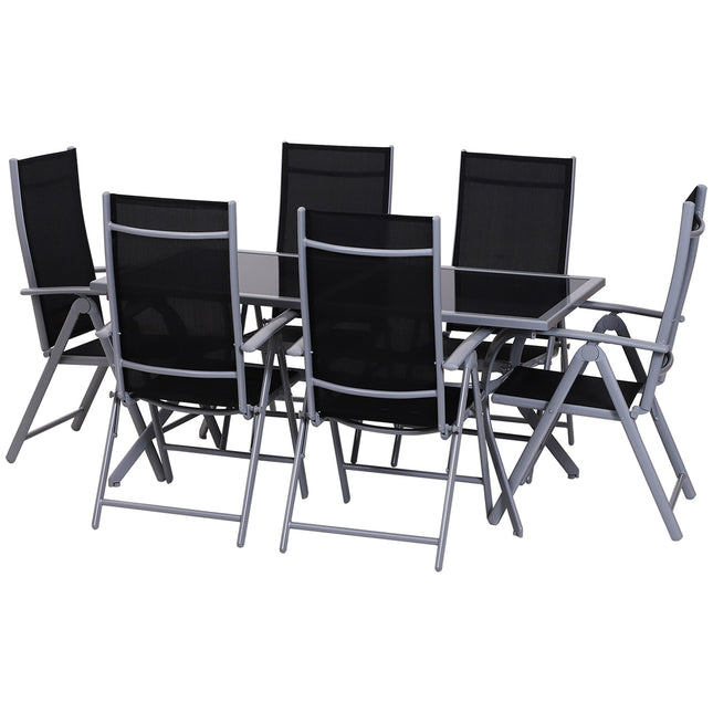Aluminium-Gartenset für 6 Personen – Outdoor-Essgruppe
