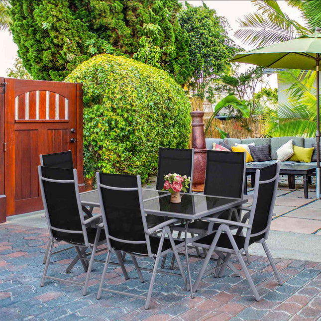 Aluminium-Gartenset für 6 Personen – Outdoor-Essgruppe