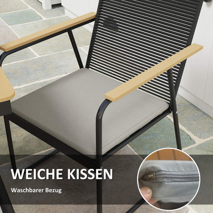 7-teiliges Metall-Esszimmer-Set für 6 Personen – für drinnen und draußen