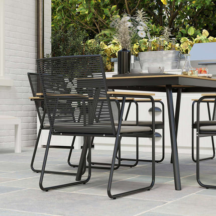 7-teiliges Metall-Esszimmer-Set für 6 Personen – für drinnen und draußen