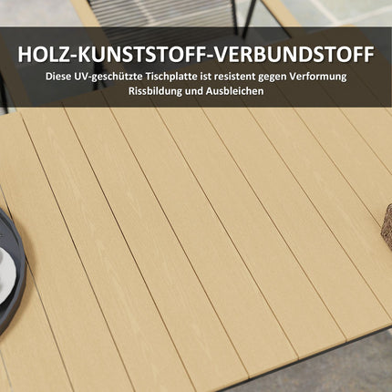 7-teiliges Metall-Esszimmer-Set für 6 Personen – für drinnen und draußen