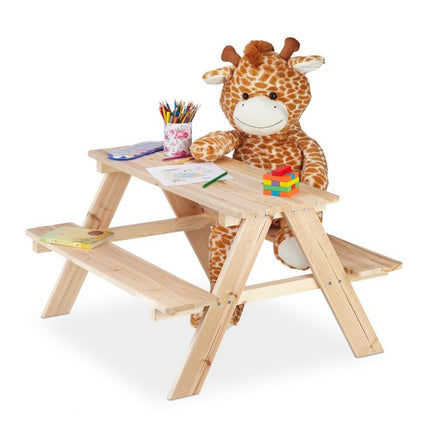 Seating group for children made of wood