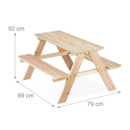 Seating group for children made of wood