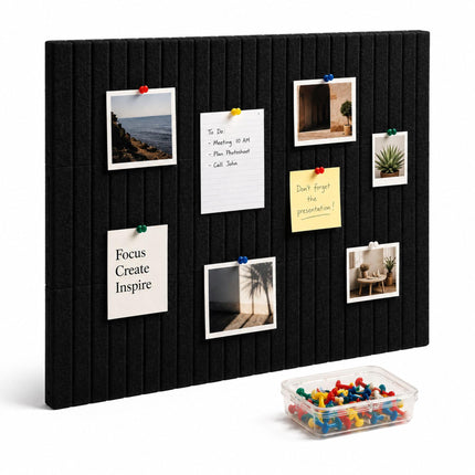 Self-Adhesive Black Felt Pinboard, 120 x 90 cm