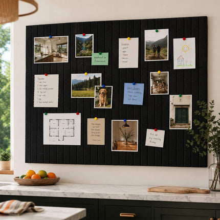 Self-Adhesive Black Felt Pinboard, 120 x 90 cm