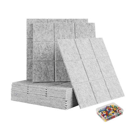 Selbstklebende Filzplatten, 12 Stück, quadratisch, zur Wandmontage