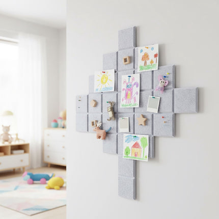 Selbstklebende Filzplatten, 12 Stück, quadratisch, zur Wandmontage