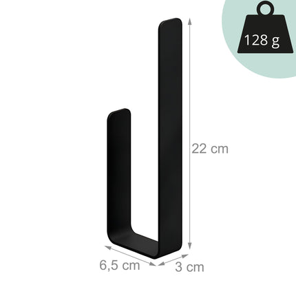 Selbstklebender Toilettenpapierhalter, Mattschwarz, für 2 Rollen