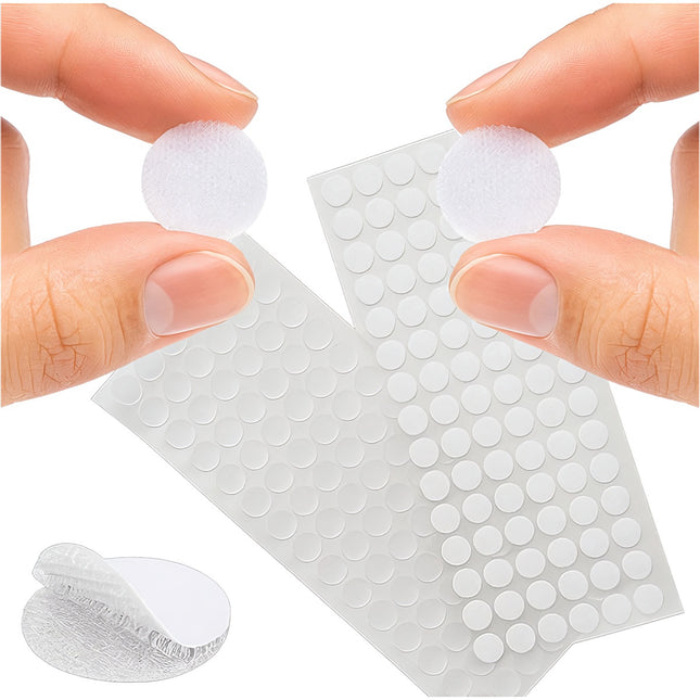 Selbstklebende Klettstreifen, 18mm, 500 Stück, Weiß
