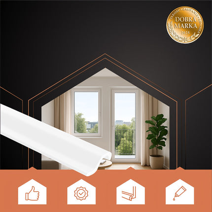 Self-Adhesive White Door and Window Seal, 400cm