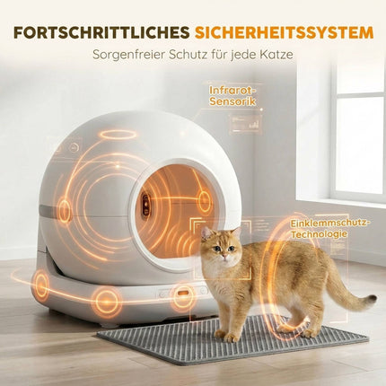 Self-Cleaning Cat Litter Box, XL 72L with HD Camera & App Control