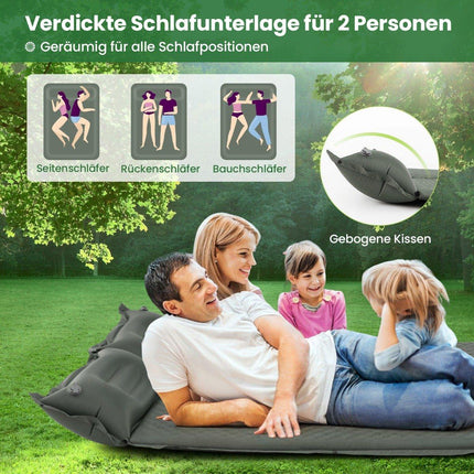 Selbstaufblasende Campingmatte, bequeme Isomatte für den Außenbereich, 186 x 130 x 4 cm, Grün
