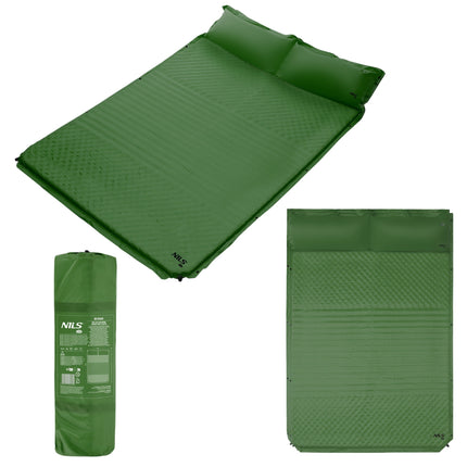 Self-Inflating Double Camping Mat 190x130 cm With Pillow
