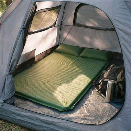 Self-Inflating Double Camping Mat 190x130 cm With Pillow