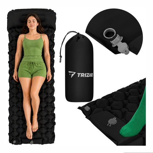 Selbstaufblasbare Einzel-Campingmatratze mit Pumpe, 190x60 cm
