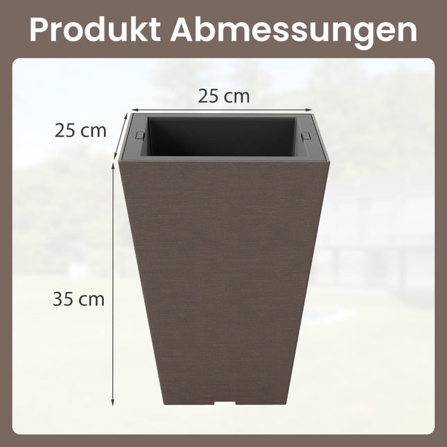 Selbstbewässernde Pflanztöpfe mit Drainage, 2er-Set, Braun