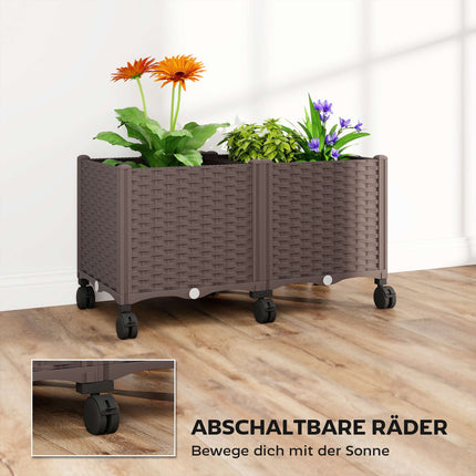 Záhon vyvýšený samozavlažovací s kolečky, plastový