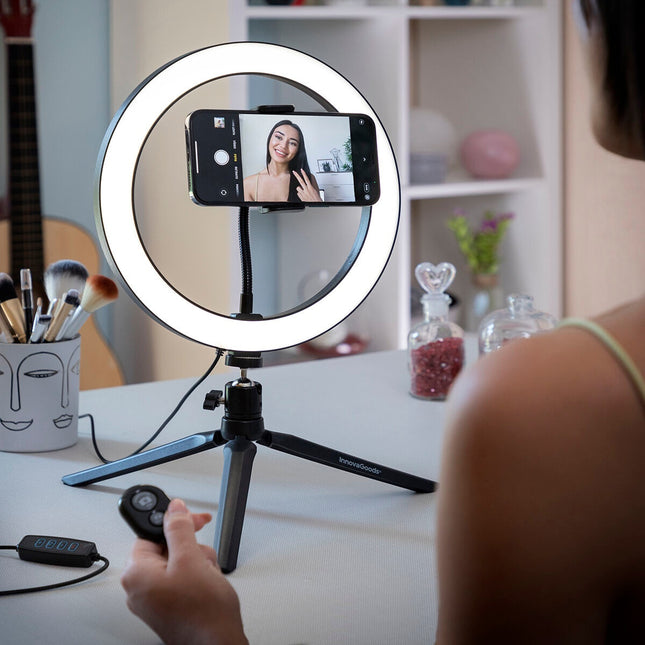 Selfie-Ringlicht mit Stativ und Fernbedienung Youaro InnovaGoods