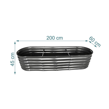 Semi-Circular Metal Planter, Weatherproof Raised Bed