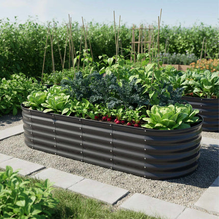 Semi-Circular Metal Planter, Weatherproof Raised Bed